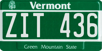 VT license plate ZIT436