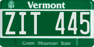 VT license plate ZIT445