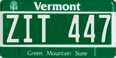 VT license plate ZIT447