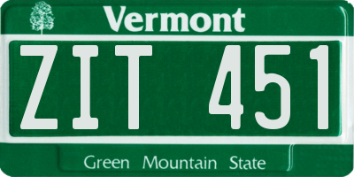 VT license plate ZIT451
