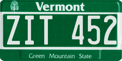VT license plate ZIT452