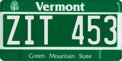 VT license plate ZIT453