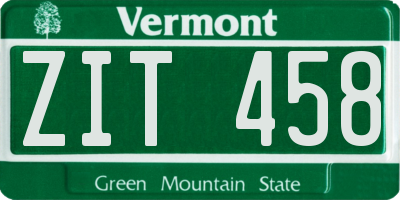 VT license plate ZIT458