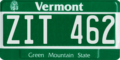 VT license plate ZIT462