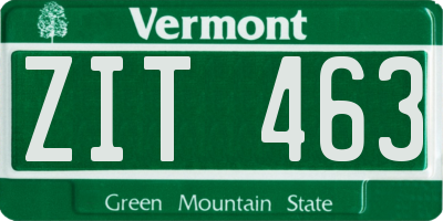 VT license plate ZIT463