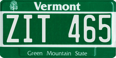 VT license plate ZIT465