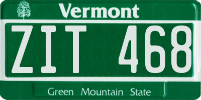 VT license plate ZIT468
