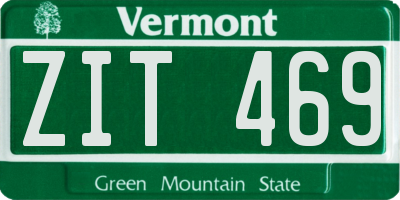 VT license plate ZIT469