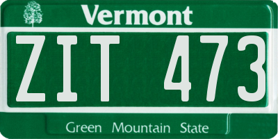 VT license plate ZIT473