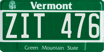 VT license plate ZIT476
