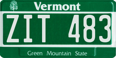 VT license plate ZIT483