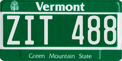 VT license plate ZIT488