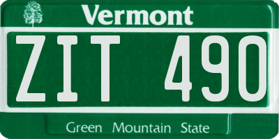 VT license plate ZIT490