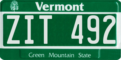 VT license plate ZIT492