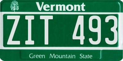 VT license plate ZIT493