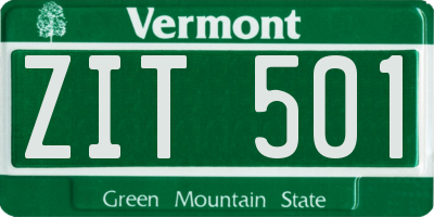 VT license plate ZIT501