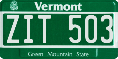 VT license plate ZIT503
