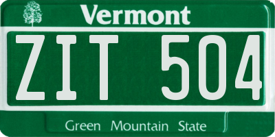VT license plate ZIT504