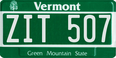 VT license plate ZIT507
