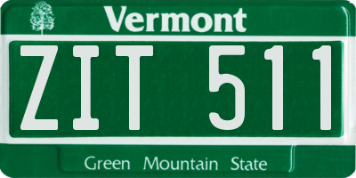 VT license plate ZIT511