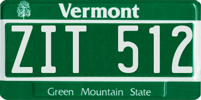 VT license plate ZIT512