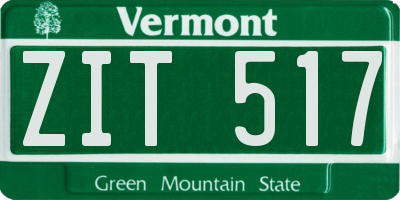 VT license plate ZIT517