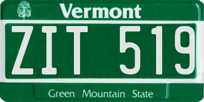 VT license plate ZIT519