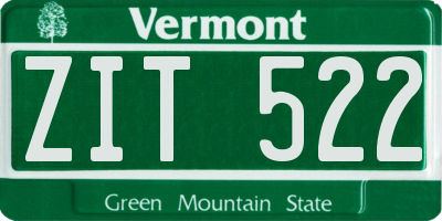 VT license plate ZIT522