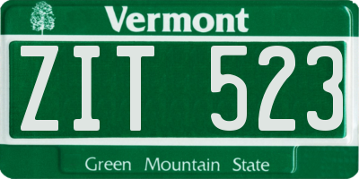 VT license plate ZIT523