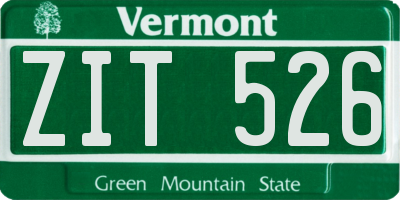 VT license plate ZIT526