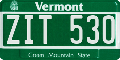 VT license plate ZIT530