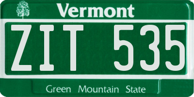 VT license plate ZIT535