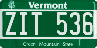 VT license plate ZIT536
