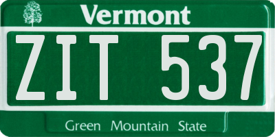 VT license plate ZIT537