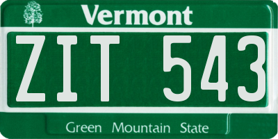 VT license plate ZIT543
