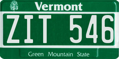 VT license plate ZIT546