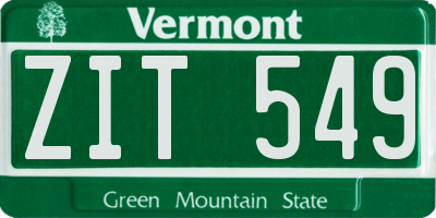 VT license plate ZIT549