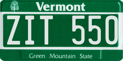 VT license plate ZIT550