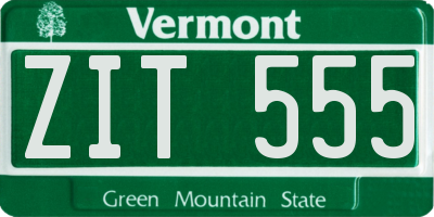 VT license plate ZIT555