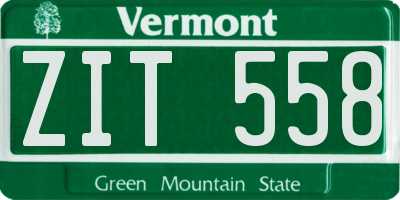 VT license plate ZIT558