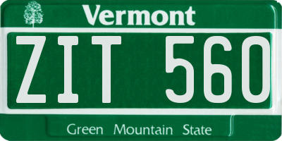 VT license plate ZIT560