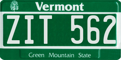 VT license plate ZIT562