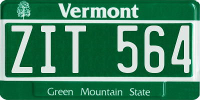 VT license plate ZIT564