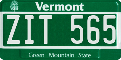 VT license plate ZIT565