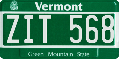 VT license plate ZIT568