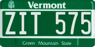 VT license plate ZIT575