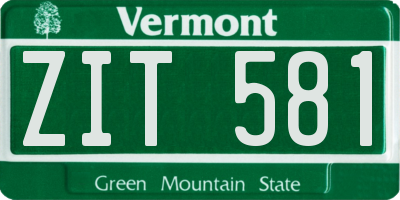 VT license plate ZIT581