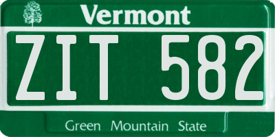 VT license plate ZIT582