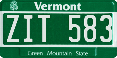 VT license plate ZIT583