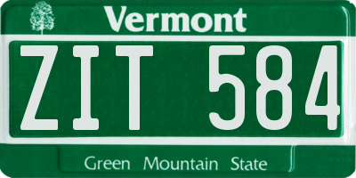 VT license plate ZIT584